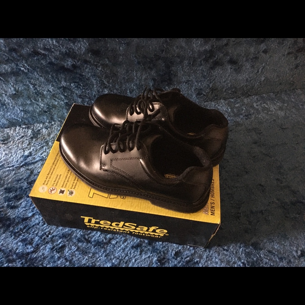 Men’s TreadSafe Black Leather Executive Size 8